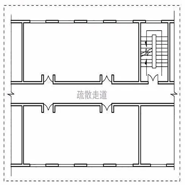 開向疏散走道的防火門要考慮對疏散走道凈寬度的影響嗎?(圖1) 疏散走道.jpg
